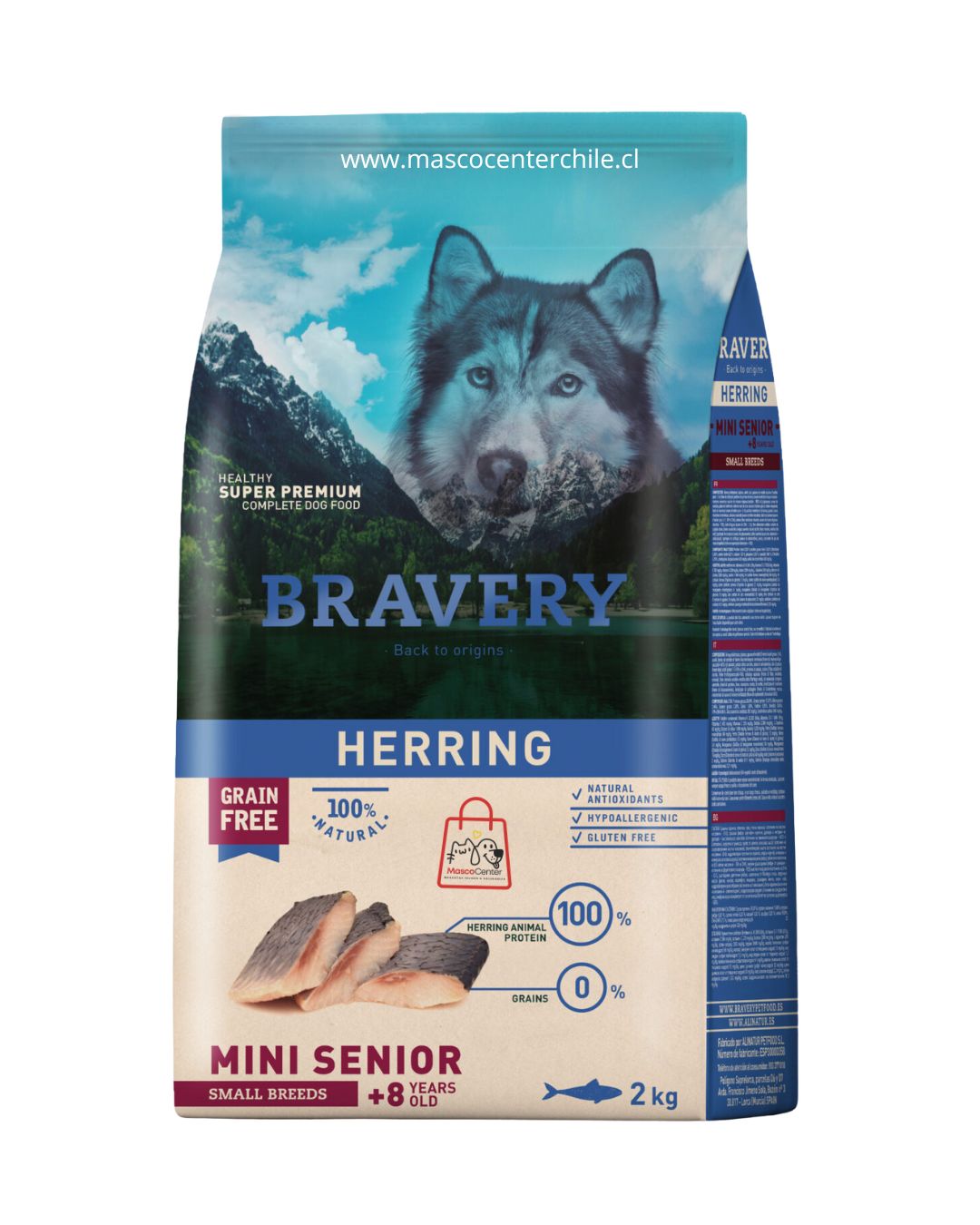 Bravery herring mini senior small breeds 2 kilos nueva