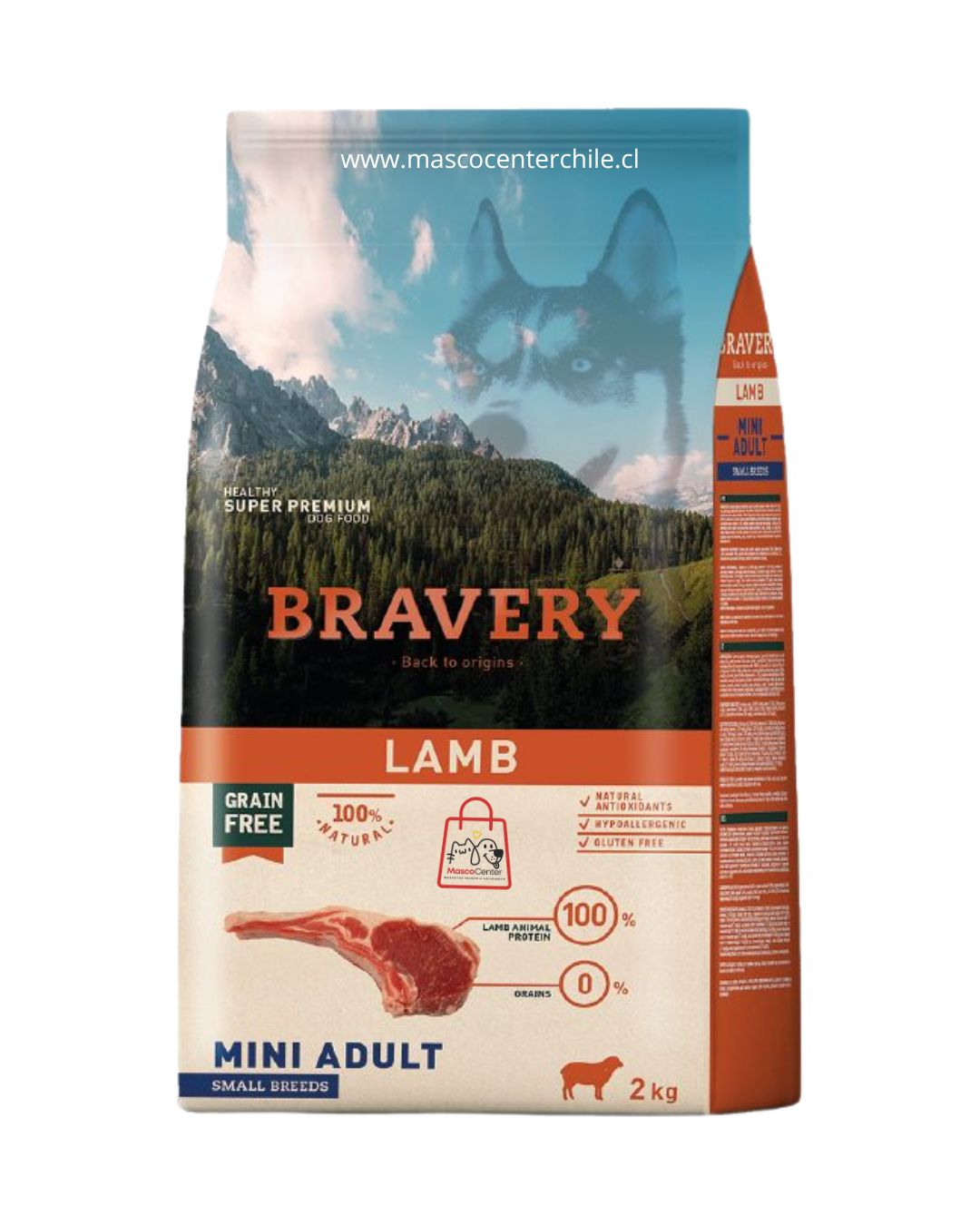 Bravery lamb mini adult small breeds 2 kilos